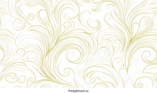 Elegant Gold Line Art Floral Pattern