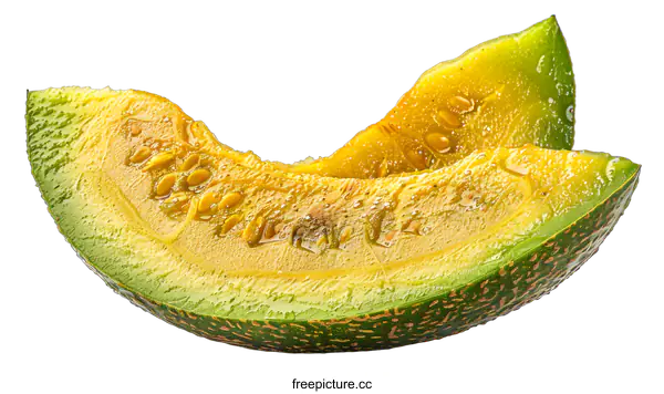 [Transparent Background PNG]Fresh Sliced Melon on White Background