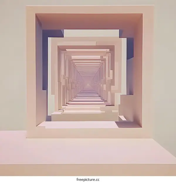 Abstract  Infinite 3D  Structure Geometric  Tunnel  Background