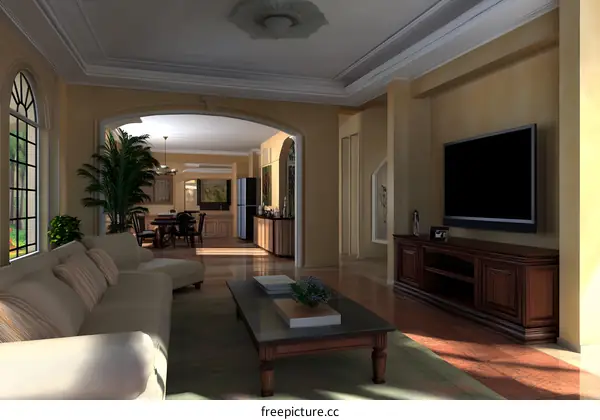 Modern Living Room Interior Design With Couch And Coffee Table