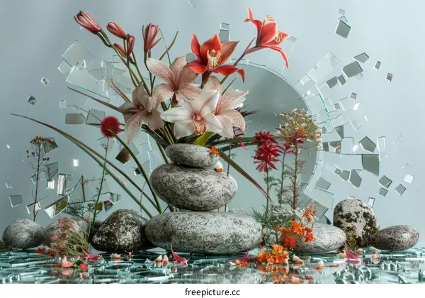 Still Life with Flowers and Stones