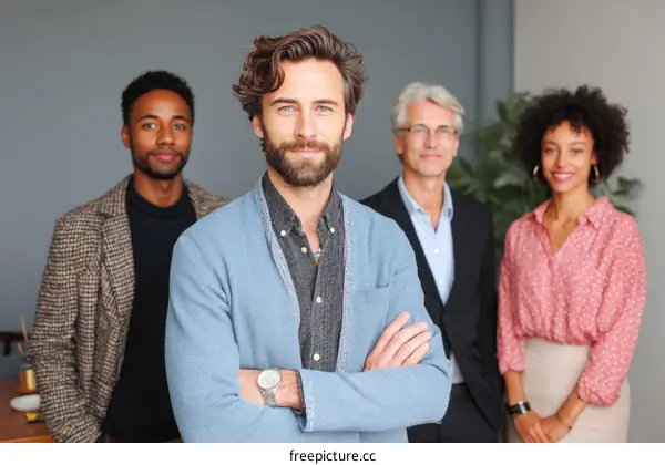 Business Team Portrait in Modern Office
