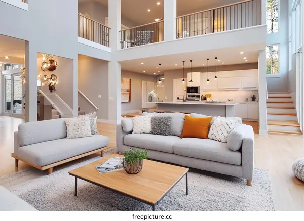 Modern Open Concept Living Room Design