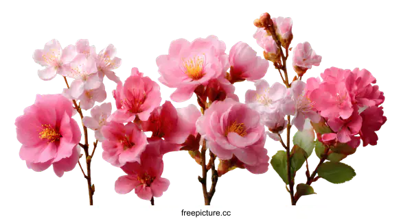 [Transparent Background PNG]Beautiful Pink Cherry Blossoms in Spring