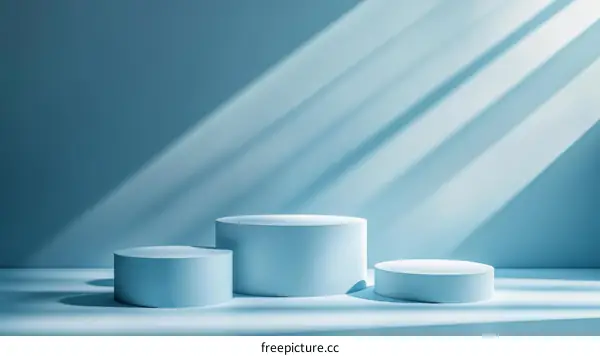 Light Blue Product Display Cylindrical Stands