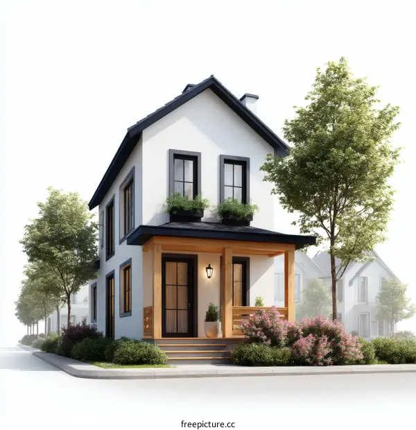 Charming Modern House Facade Design Illustration