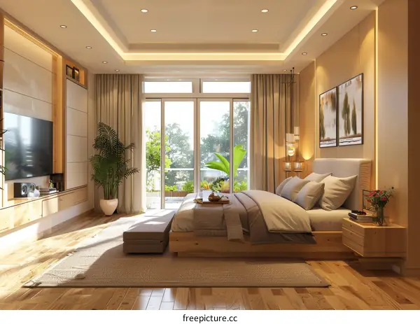 Modern Bedroom Interior Design Illustration