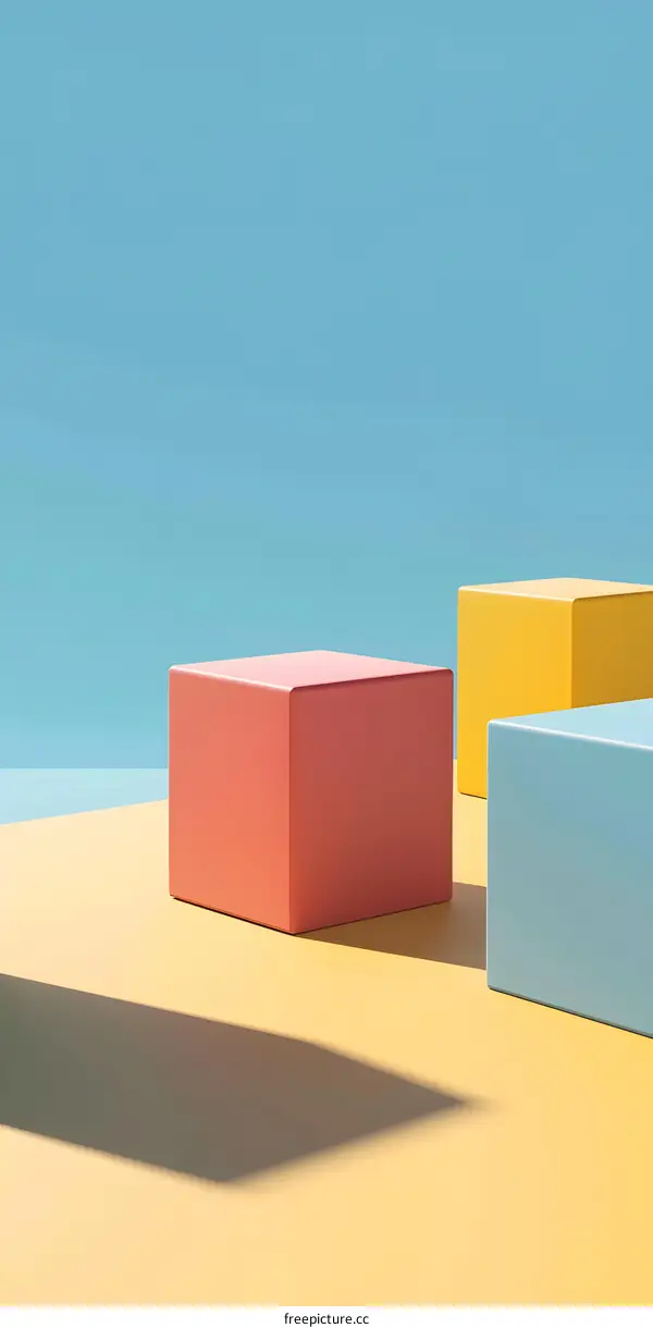 Abstract Minimalist Geometric Shapes in Pastel Colors
