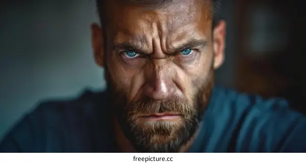 Angry Man with Blue Eyes