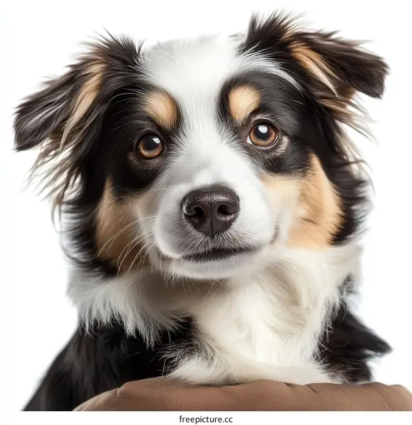Close Up Portrait of a Tricolor Dog
