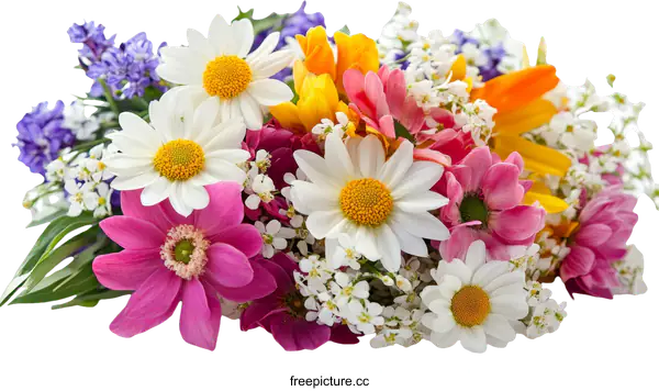 [Transparent Background PNG]Beautiful Bouquet of Colorful Flowers
