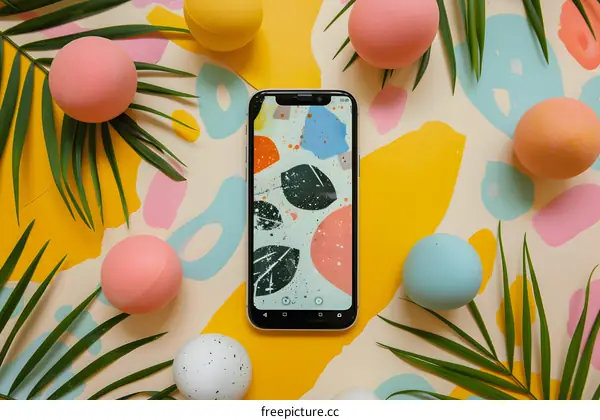 Abstract Phone Wallpaper on Colorful Background