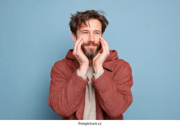 Caucasian Man Posing in a Trendy Coat