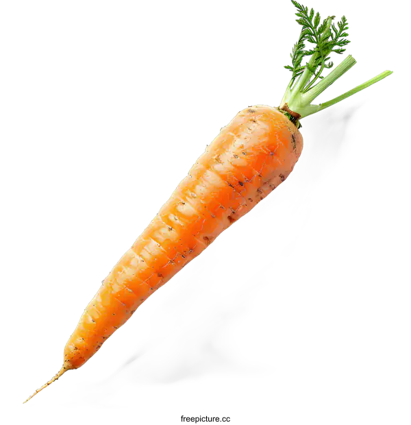 [Transparent Background PNG]Single fresh carrot isolated on white background