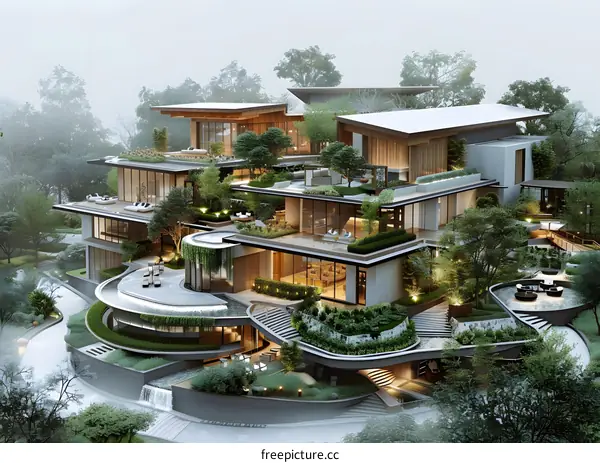 A luxurious mansion in the mountains