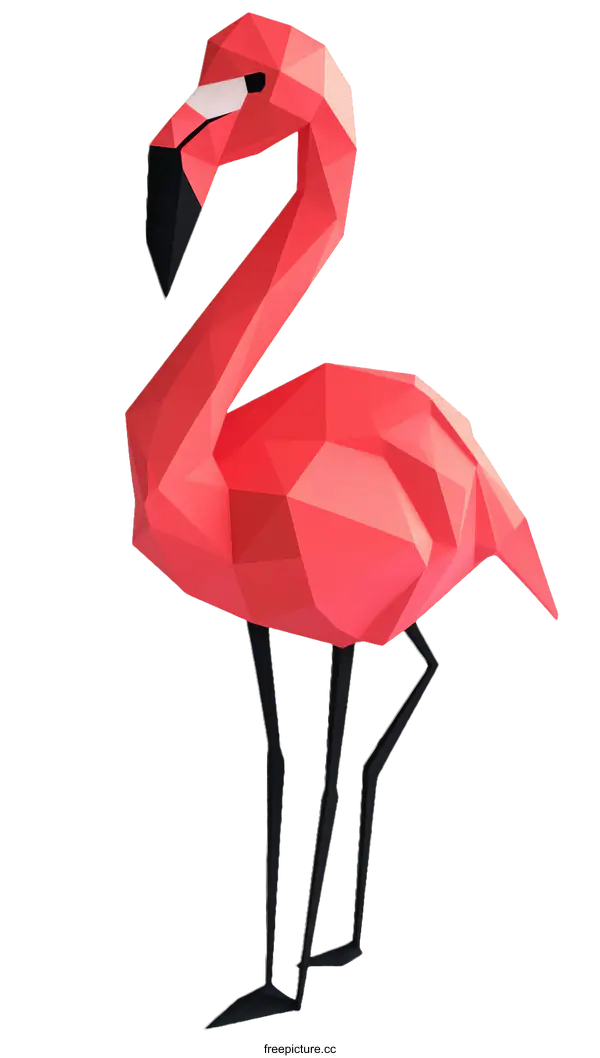 [Transparent Background PNG]Geometric Flamingo Decoration Craft