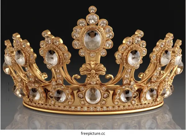 Golden Crown with Exquisite Gems