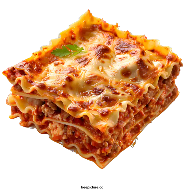 [Transparent Background PNG]Delicious Lasagna on White Background