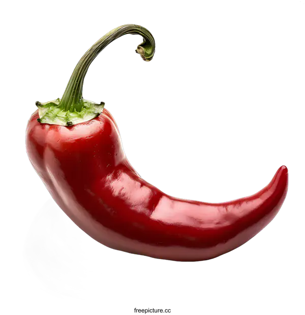 [Transparent Background PNG]Single Red Chili Pepper on White