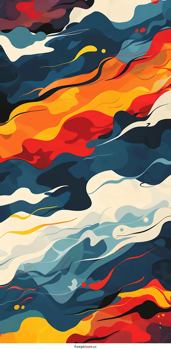 Abstract Colorful Swirls Digital Illustration