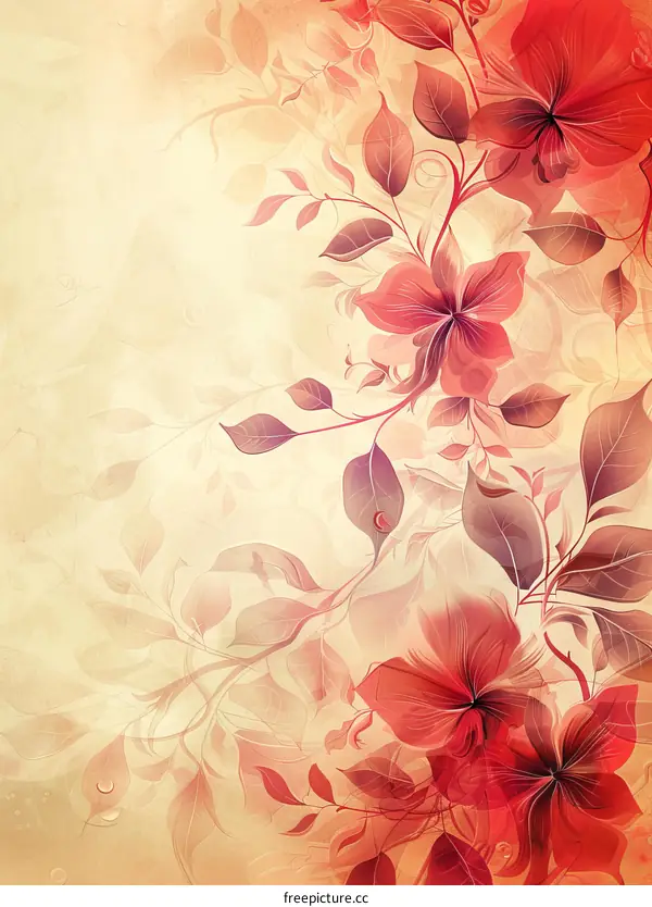 Floral Background Image, Hand Painted in Watercolor