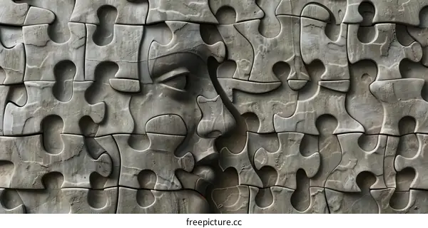 3D Puzzle Face: A Human Face Constructed from Jigsaw Pieces