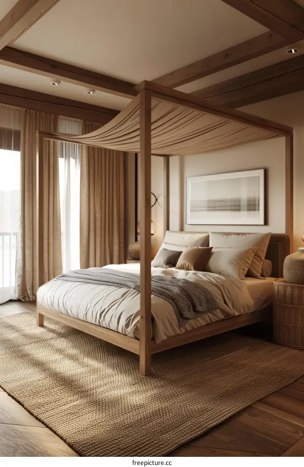 Four poster bed in a luxury bedroom