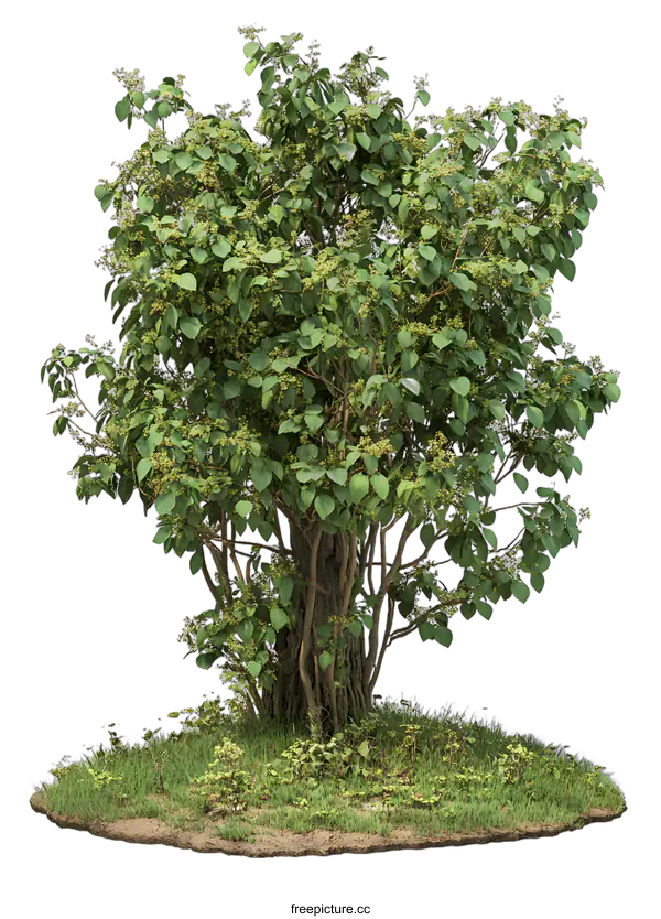 [Transparent Background PNG]Isolated 3D Render of a Green Tree