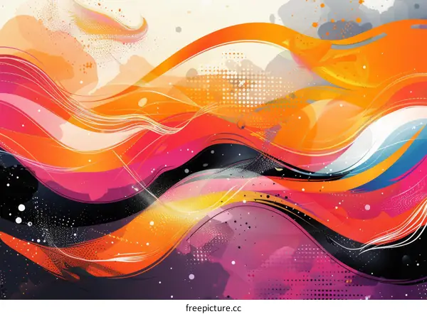 Abstract Colorful Wave Patterns