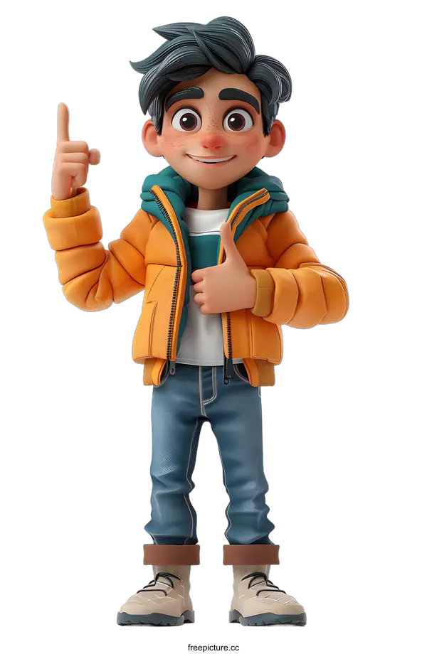 [Transparent Background PNG]Cute 3D cartoon boy character