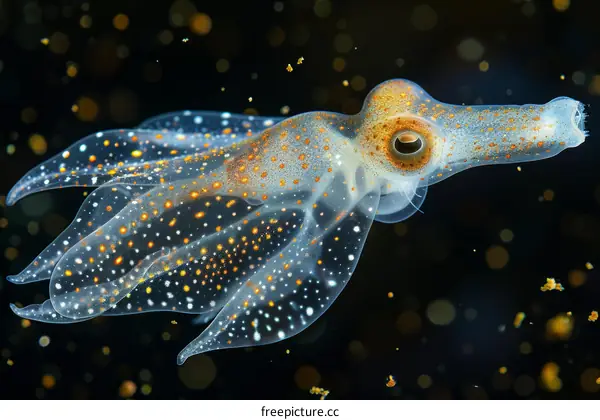 A glass octopus (Vitreledonella richardi) in the waters of the Banda Sea