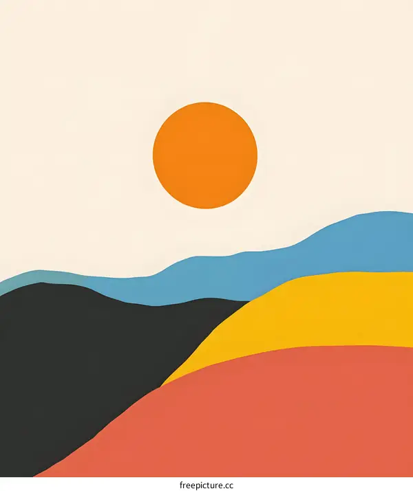 Abstract Landscape With Sun