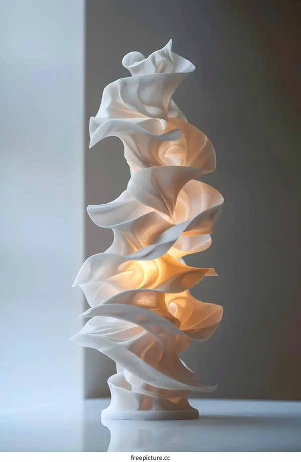 Abstract White Sculpture With Light