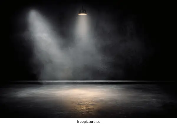 Empty Dark Room with Spotlight Effect