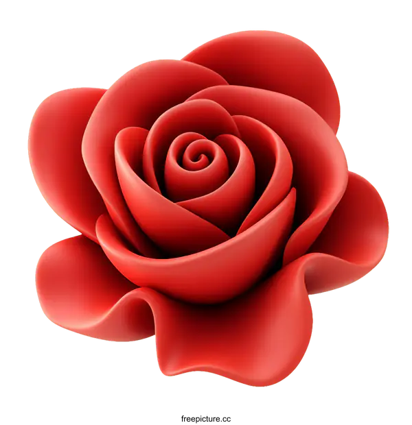 [Transparent Background PNG]3D Artistic Red Rose Illustration