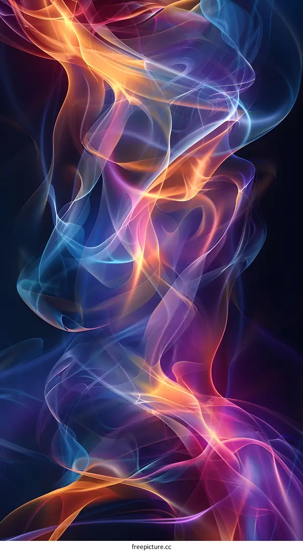 Abstract colorful wavy smoke background