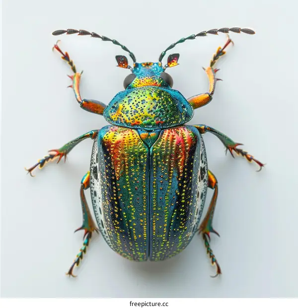 A Jewel of Nature: Glistening Emerald Beetle in All Its Glory