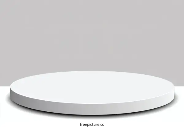 Empty White Round Stage Platform Mockup
