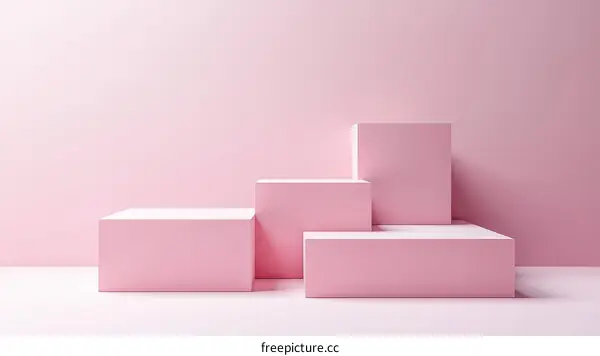 Pink Geometric Display Stands for Product Presentation