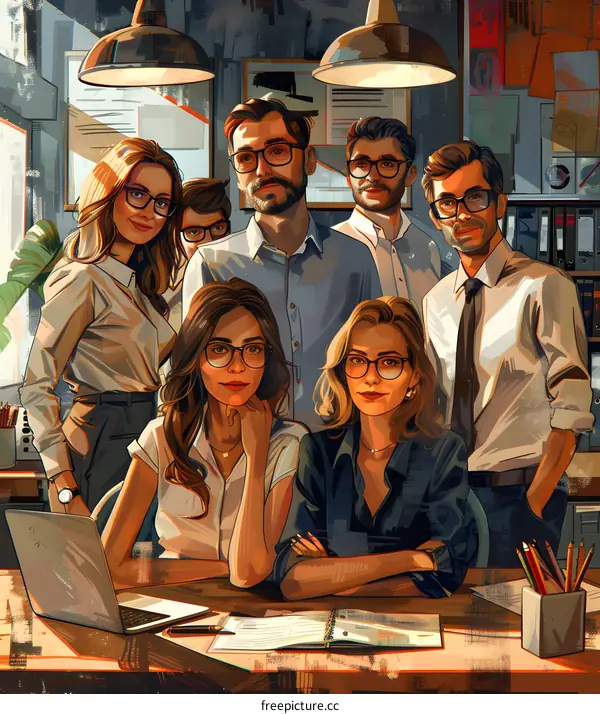 Group of business professionals in an office