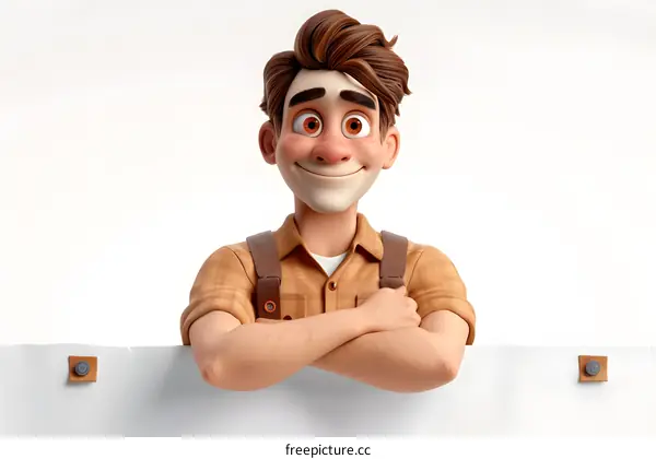Happy handyman with crossed arms