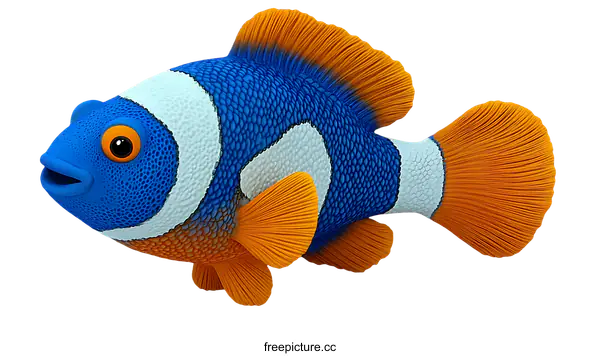 [Transparent Background PNG]Cartoon Clownfish Illustration on White Background