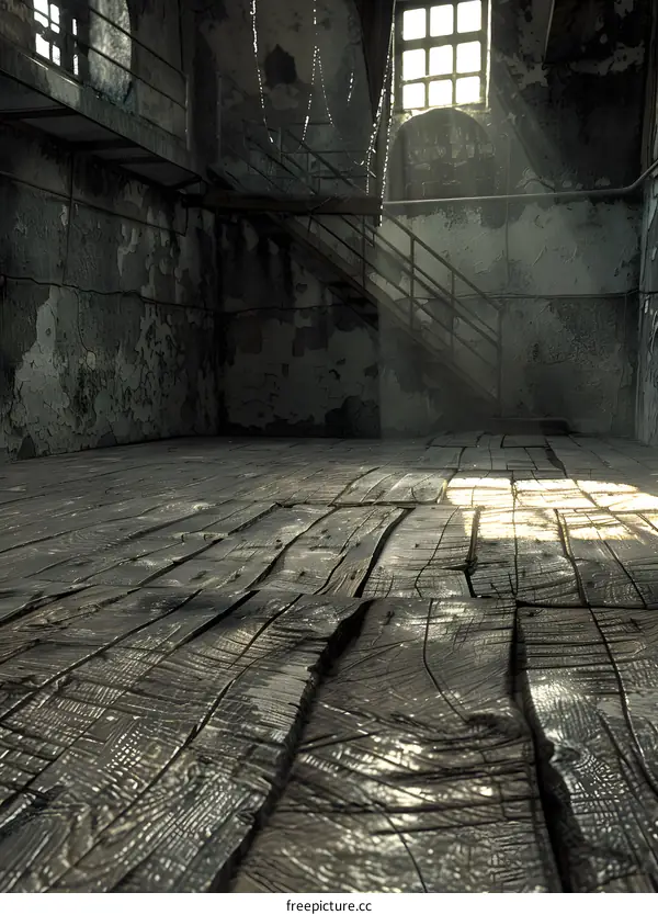 Old Wooden Floor in Abandoned Building