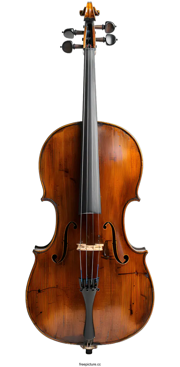 [Transparent Background PNG]Vintage Wooden Violin with Strings