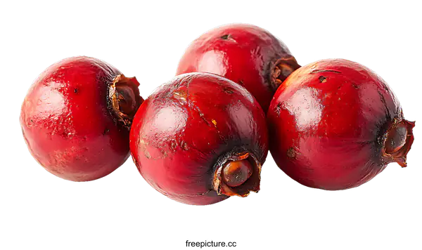 [Transparent Background PNG]Close-up View of Bright Red Rosehips