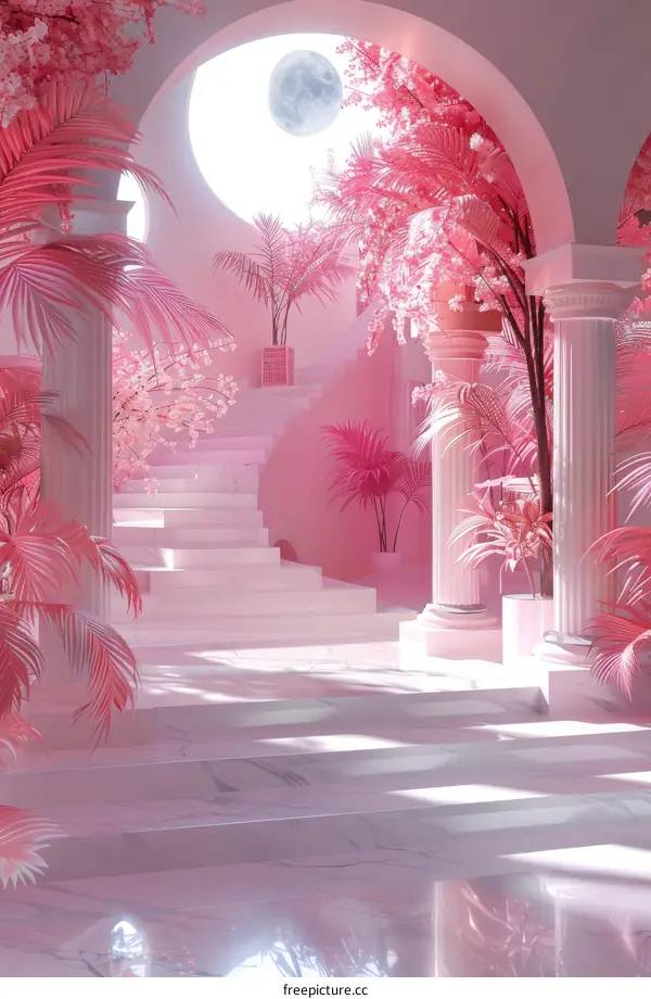 Fantasy Pink Marble Stairs