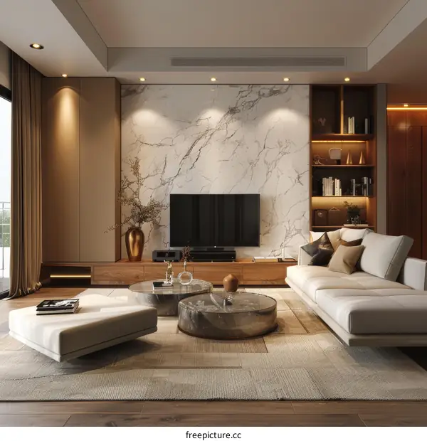 Modern Living Room Interior Design with Minimalist Aesthetics
