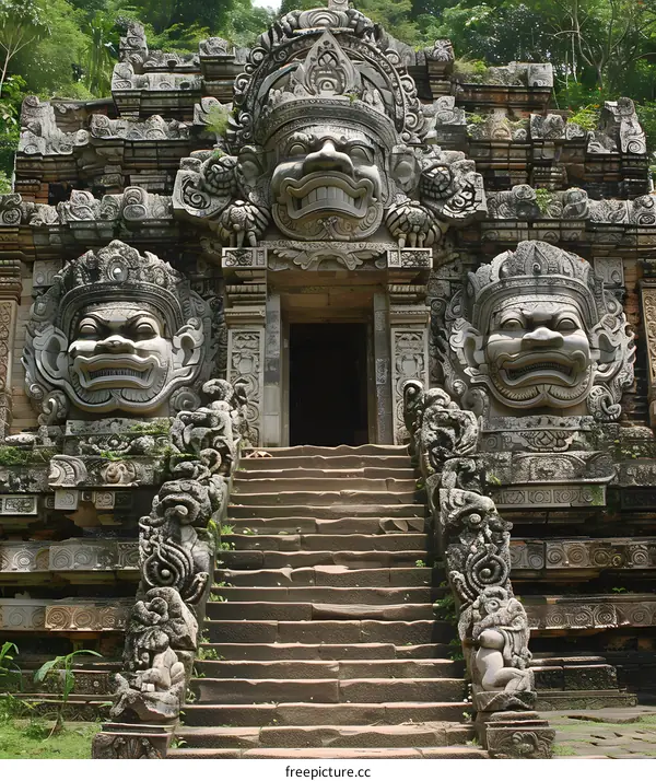 Ancient Stone Temple Entrance