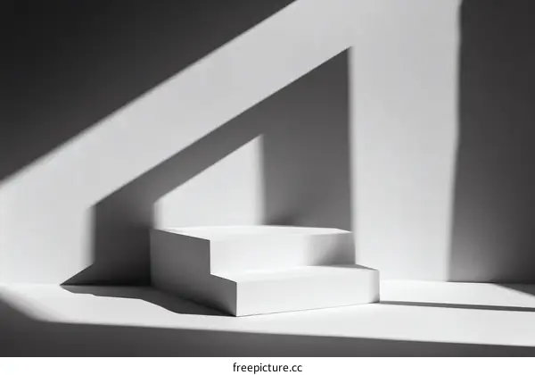 White Minimalist Product Showcase with Shadows