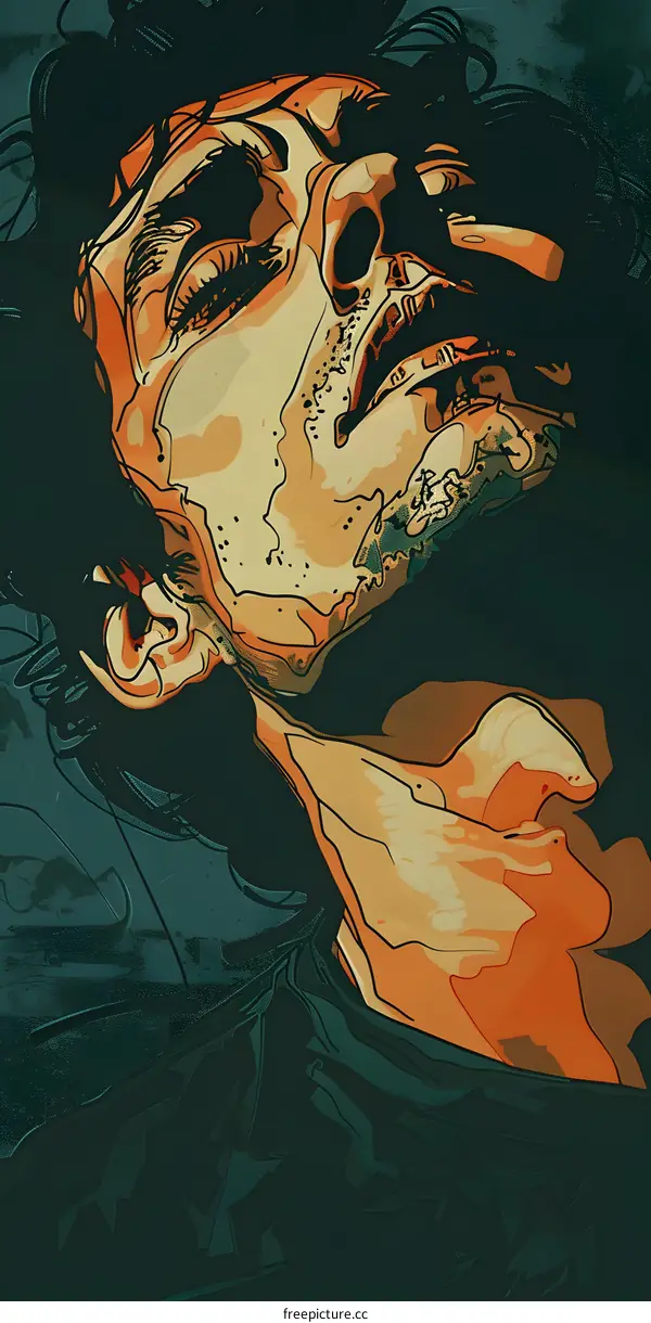 Portrait of a man with dark hair and blue eyes